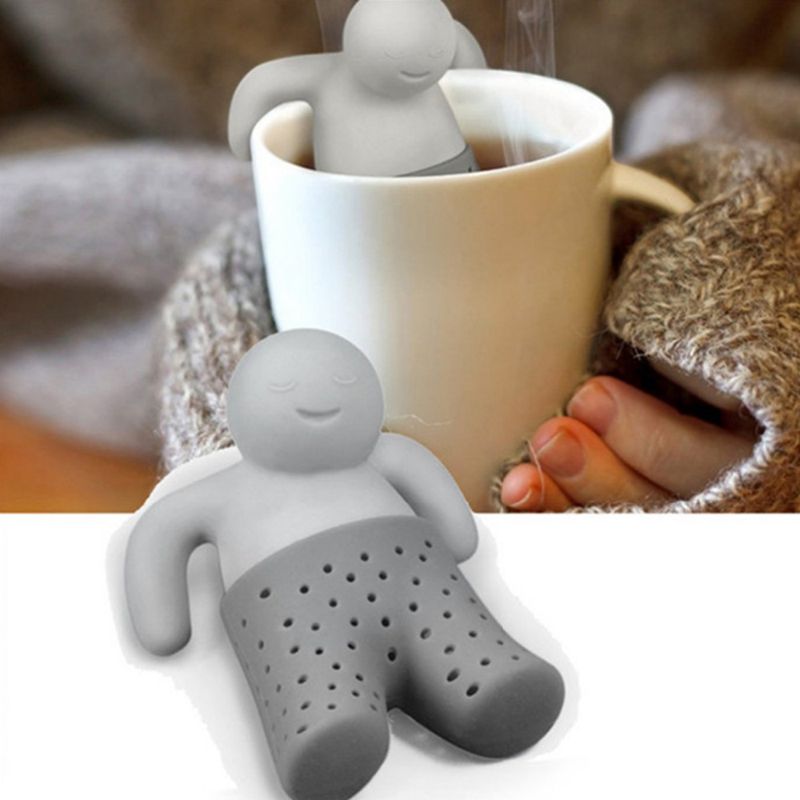 Silicone Tea Strainer Interesting Life Partner Cute Mister pot MR Little Man People   Infuser Filter Brewing Making pot